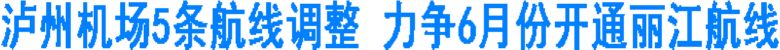 瀘州機(jī)場(chǎng)5條航線調(diào)整 力爭(zhēng)6月份開通麗江航線(圖1)