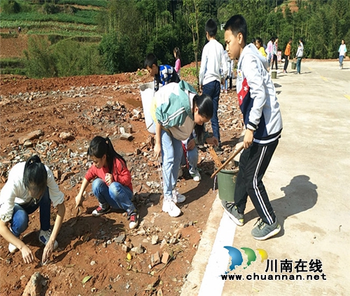 敘永縣向林鎮(zhèn)小學開展“拾身邊垃圾 還社區(qū)潔凈”小手拉大手活動(圖2)