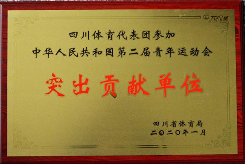 瀘州市教育和體育局被授予“四川體育代表團參加中華人民共和國第二屆青年運動會突出貢獻單位”(圖1)