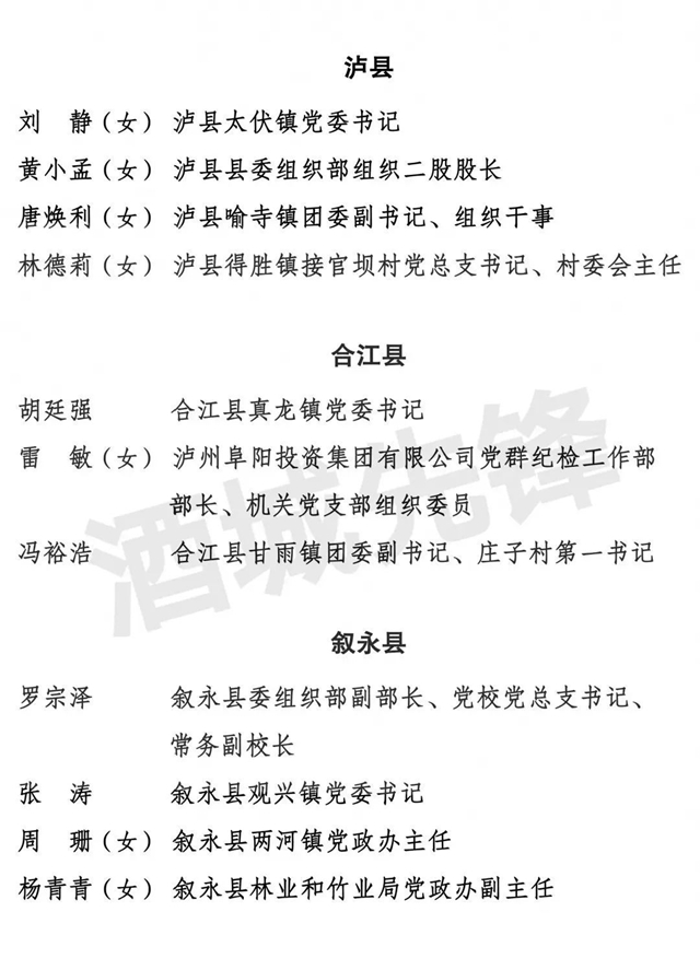 中共瀘州市委組織部關(guān)于全市“兩優(yōu)一先” 擬表彰對象的公示(圖8)