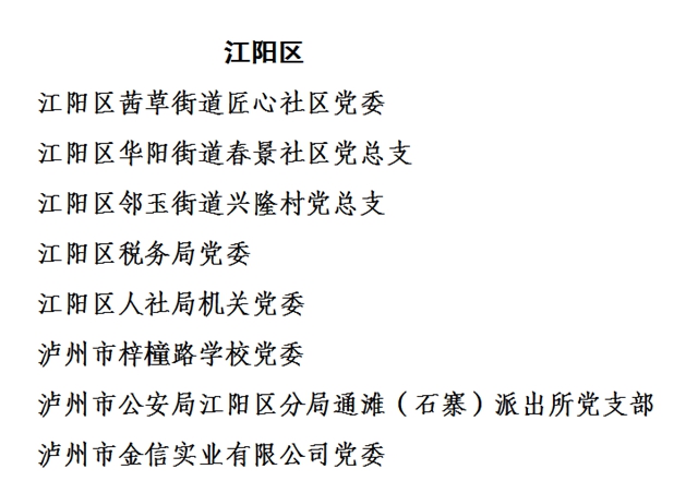 中共瀘州市委組織部關(guān)于全市“兩優(yōu)一先” 擬表彰對象的公示(圖11)